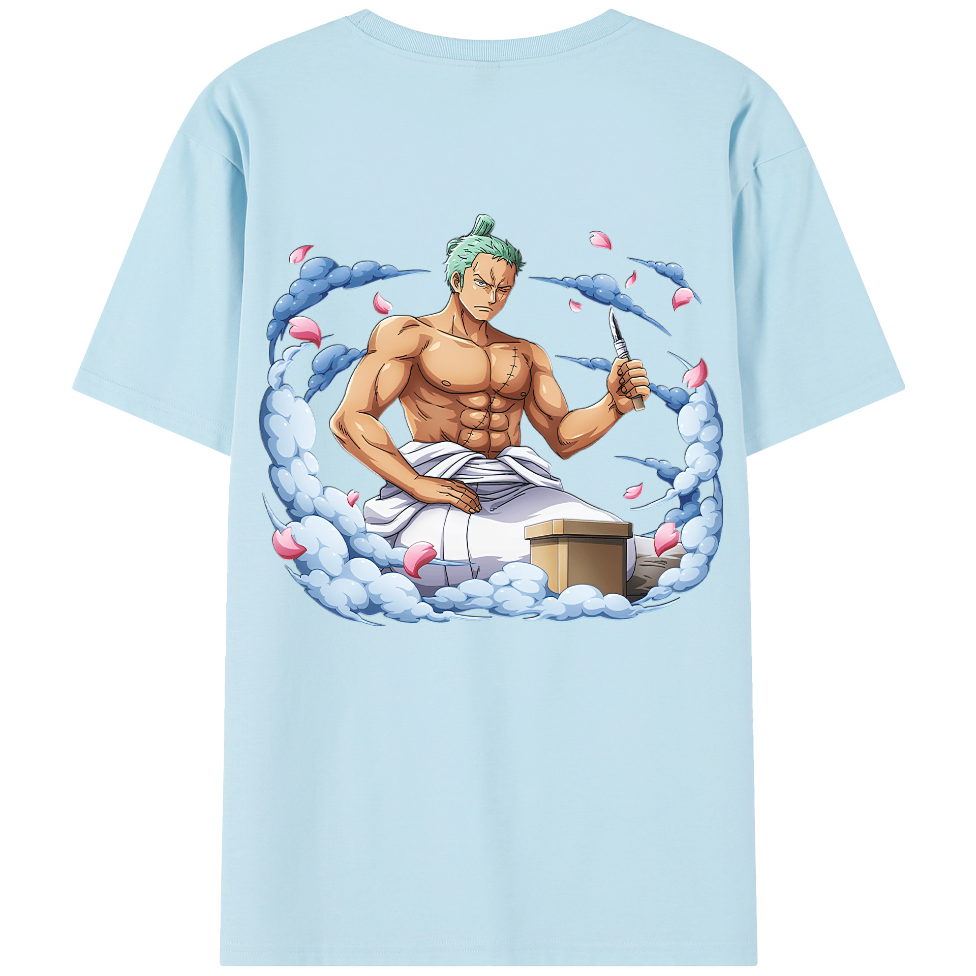 ワンピース ロロノア・ゾロ ONE PIECE Roronoa Zoro 綿100％半袖Tシャツ（背面プリント）